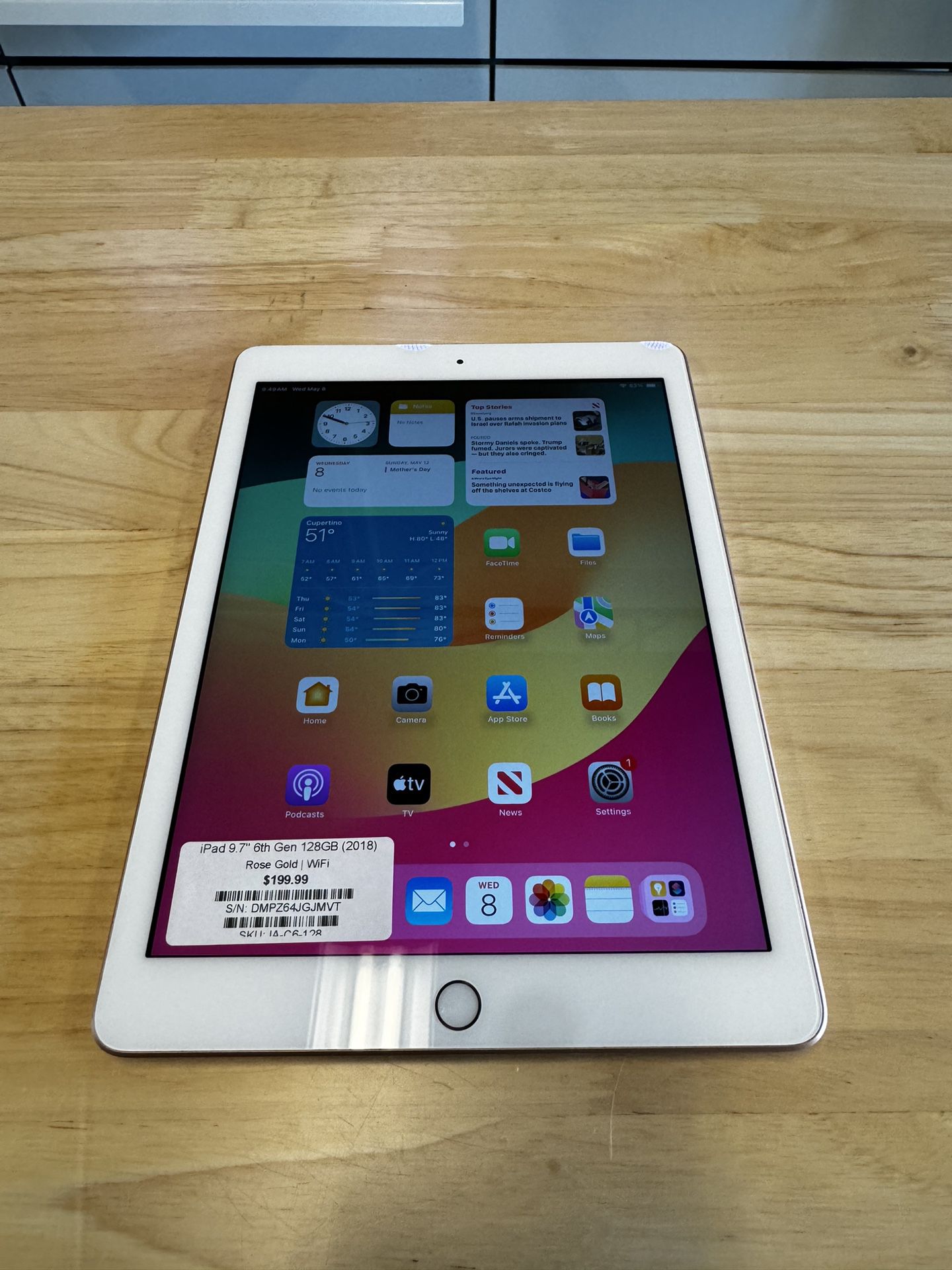 iPad 9.7” 6th Generation 128GB Rose Gold 