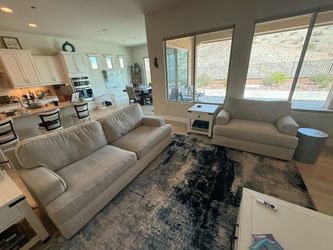 Light Gray Fabric  La-Z-Boy Sofa and Loveseat Set
