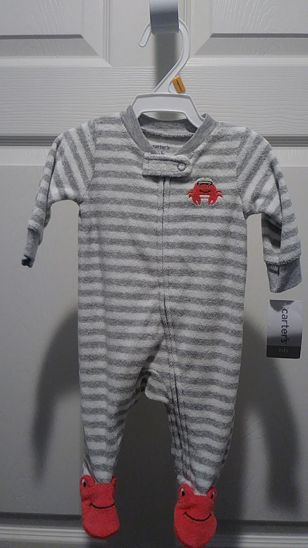 Carter's 1 piece zip crab onesie crab pajama
