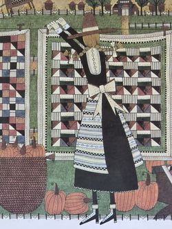 Vintage Framed Folk Art Print by Catherine Ugolini