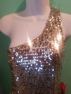Gold Sequence Party Dress...Beautiful Size Med Womens/
