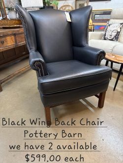 Chair Leather Black Wingback pottery barn We are located at 2811 East Bell road. Another Time Around Furniture.