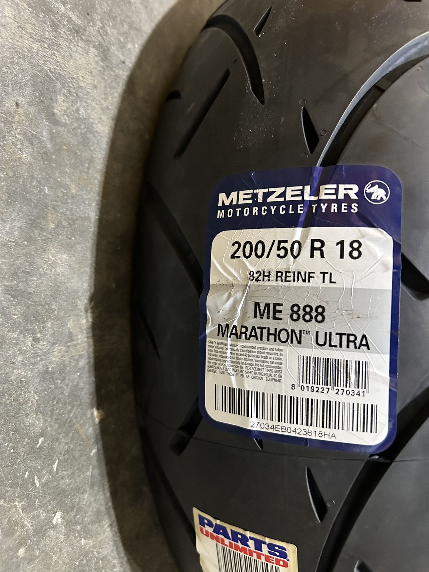Metzeler ME 888 200/50R18 Rear Tire Marathon Ultra Motorcycle 200 50 18 (contact info removed)