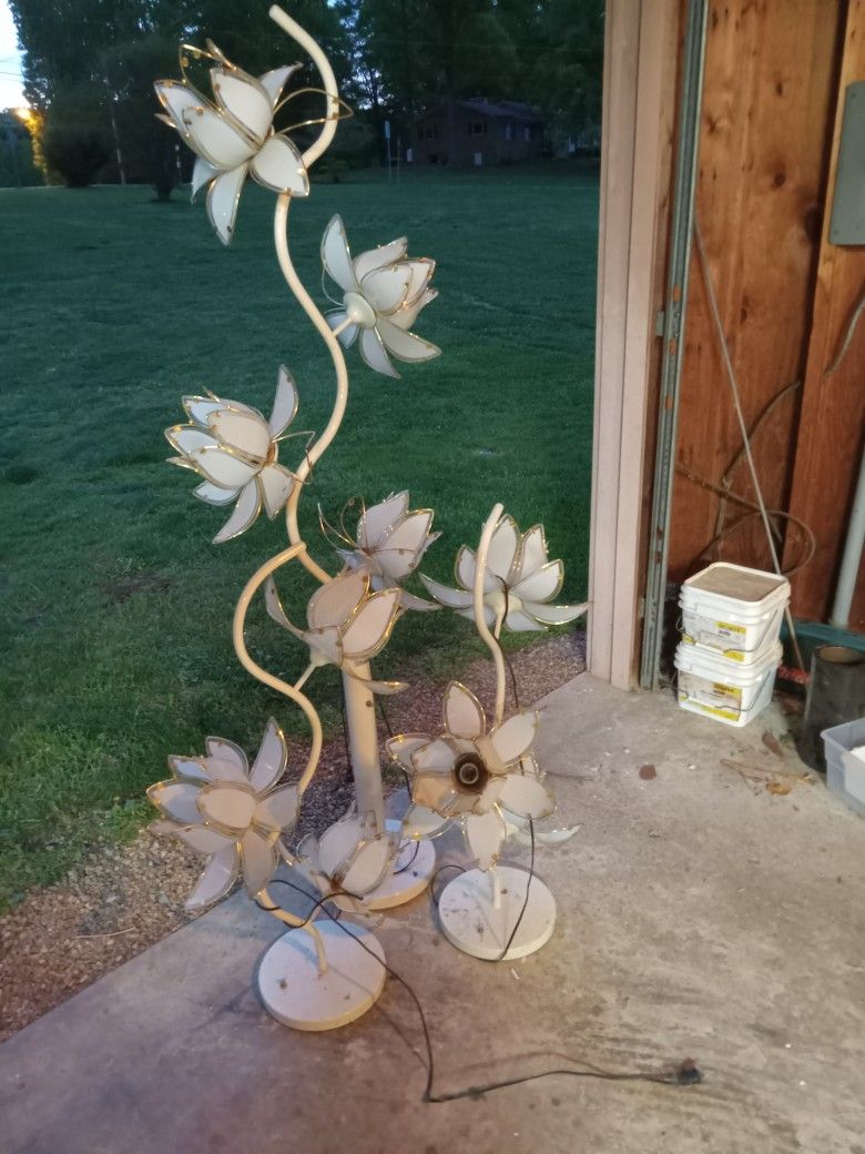 Antique Lotus Flower Lamps 1960's-70's