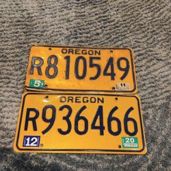 Vintage Oregon Automobile Decoration License Plates 