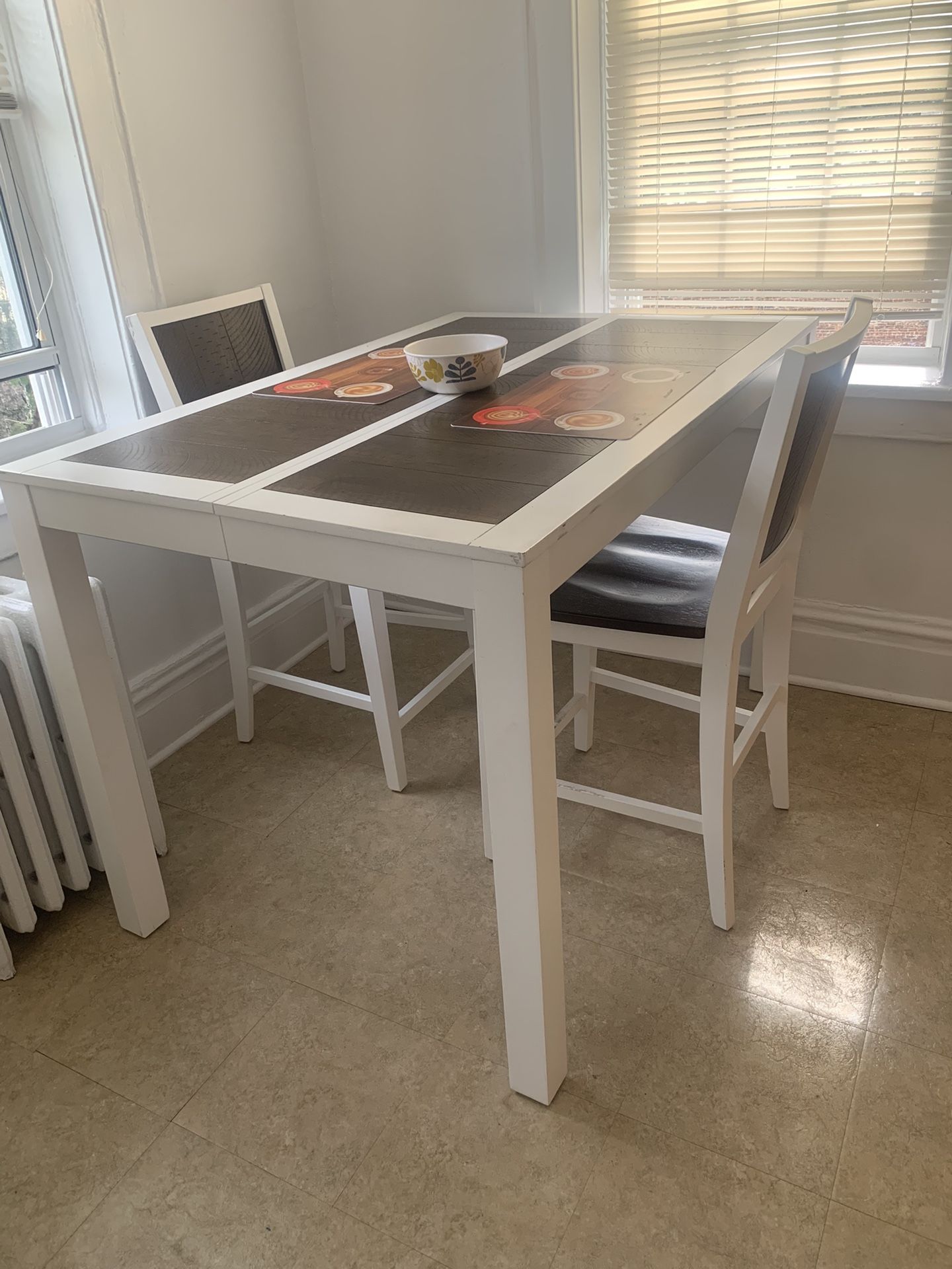 Kitchen Table 36x55 Counter Height With 2 Chairs