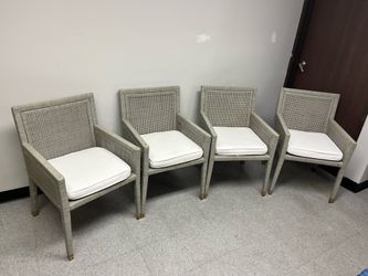 Serena and Lily Balboa Rattan Chairs and Stools