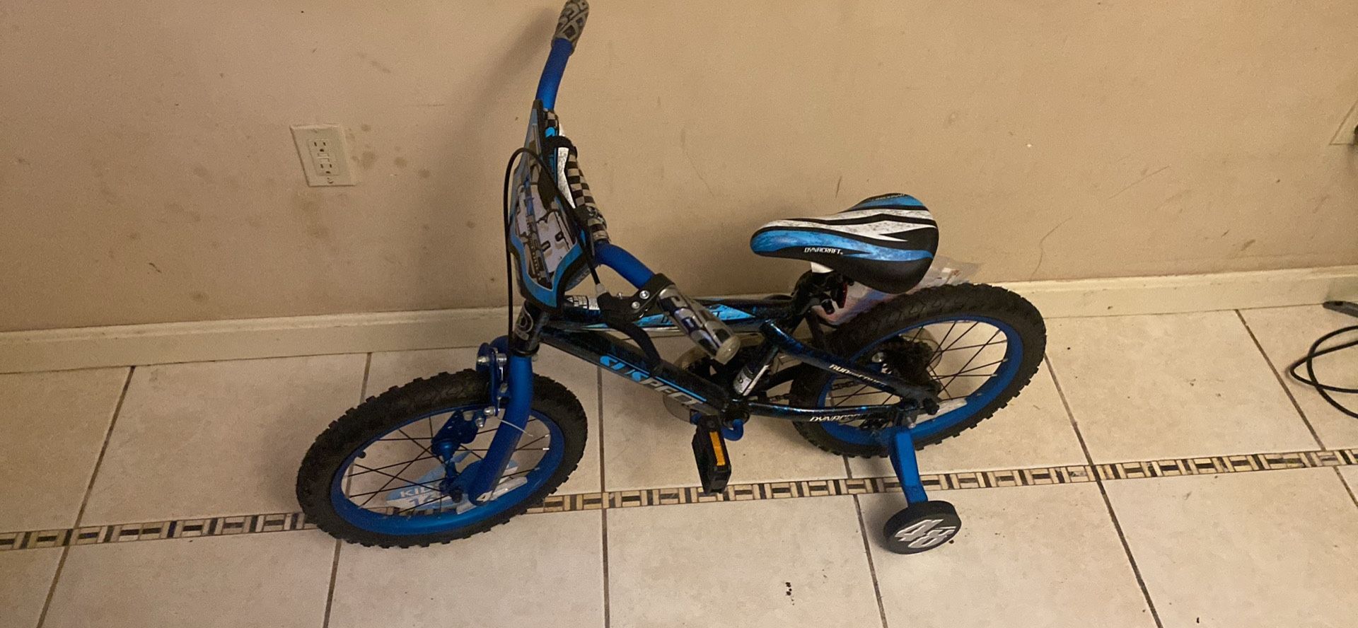Kids Bicycle- Dynacraft Blue, White, And Black Bike