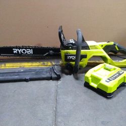 Ryobi 40v 18 Inch Chainsaw With Charger, No Battery