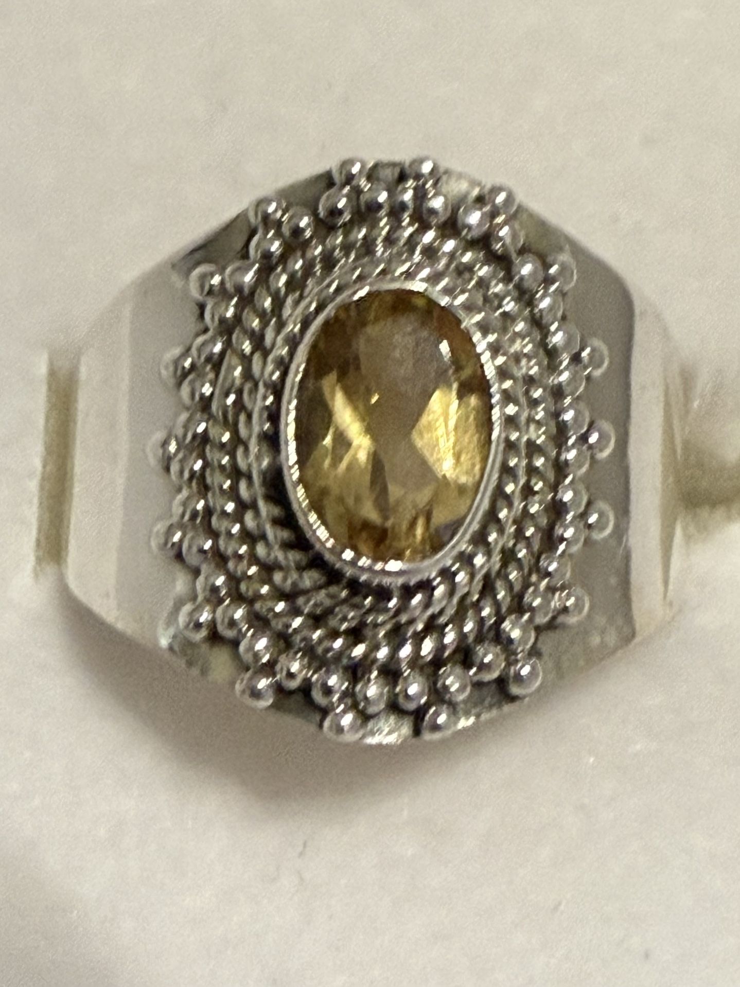 NEW Size 7 Sterling Silver Natural Citrine Ring
