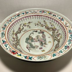 Circa 1(contact info removed) Early Republic Chinese Kanghxi Style Big Porcelain Bowl 13.5"D