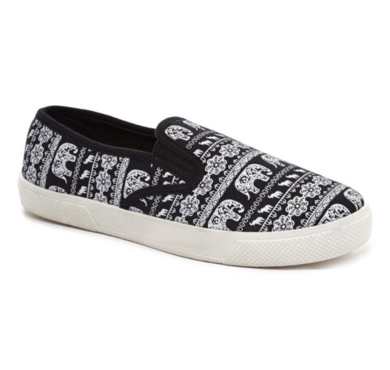Black and White Rocsi Slip On Loafer Platform Sneakers