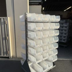 ULINE Panel Mobile Stackable Bin Organizer - 15 × 8 x 7" Clear Bins 