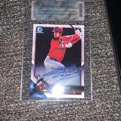 2018 Topps bowman chrome rookie Card shohei Ohtani autograph baseball card KGS certificate authenticity .