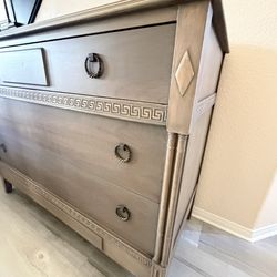 Gorgeous Vintage Carved Gustavian Neoclassical style dresser with Greek Key