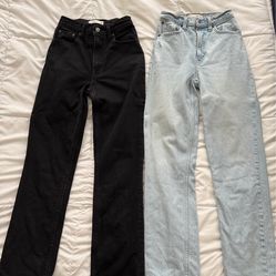Abercrombie jeans (set of 2) high rise 90s straight jeans regular length (size 23/000)