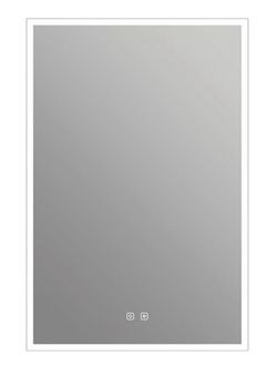 ICO Bath Camden 24" x 36" Modern Rectangular Aluminum Frameless Bathroom Wall Mirror with Light
