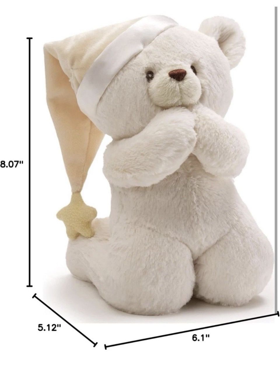 New Baby GUND Prayer Teddy Bear Musical Stuffed Animal "Plush, 8"