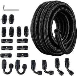 EVIL ENERGY 10AN Fuel Line Kit CPE Nylon Braided Fuel Hose Fitting Kit 20FT
3-Layer Fuel Line Kit, Aluminum Alloy