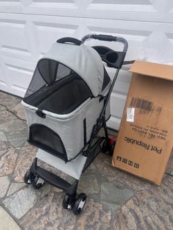 Brand new dog stroller with removable basket