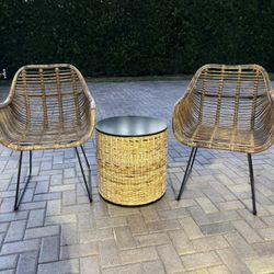 Two Chairs And Side Table 