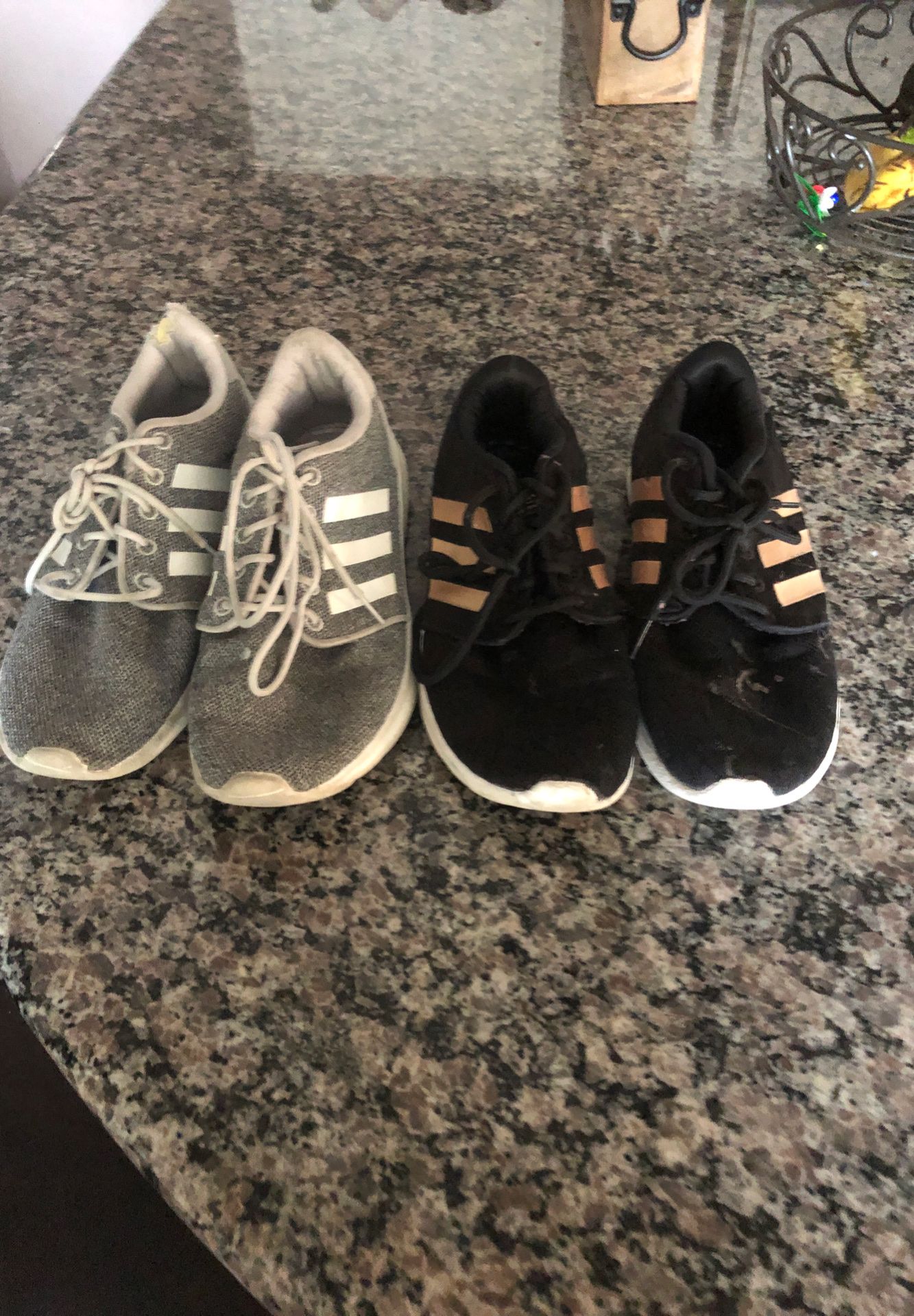 Adidas US size 8 2 pair Black & Grey