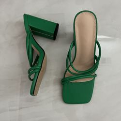 Shein Green block heel sandals