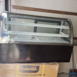 Curved Glass Stainless Steel Deli Cake Display Refrigerator 47”x20”x30”