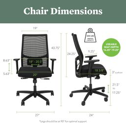 Office Desk Chair Synchro-Tilt Control  Ergonomic Design Hon Brand 