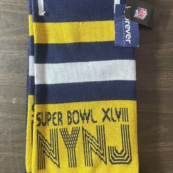 NFL Super Bowl XLVIII 48 scarf New Jersey New York MetLife Broncos Seahawks NWT