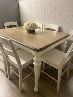 Solid wood table set ( with 6 chairs)