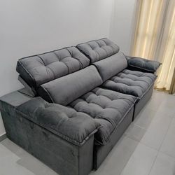 Living room sofa grey cozy