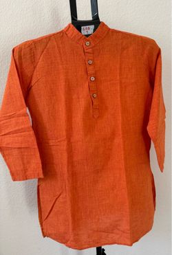 Orange Color Cotton Kurta available in Two Size(Size 4 & Size 7) for Boys/Kids