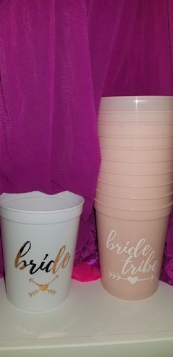Bride and bride tribe cups