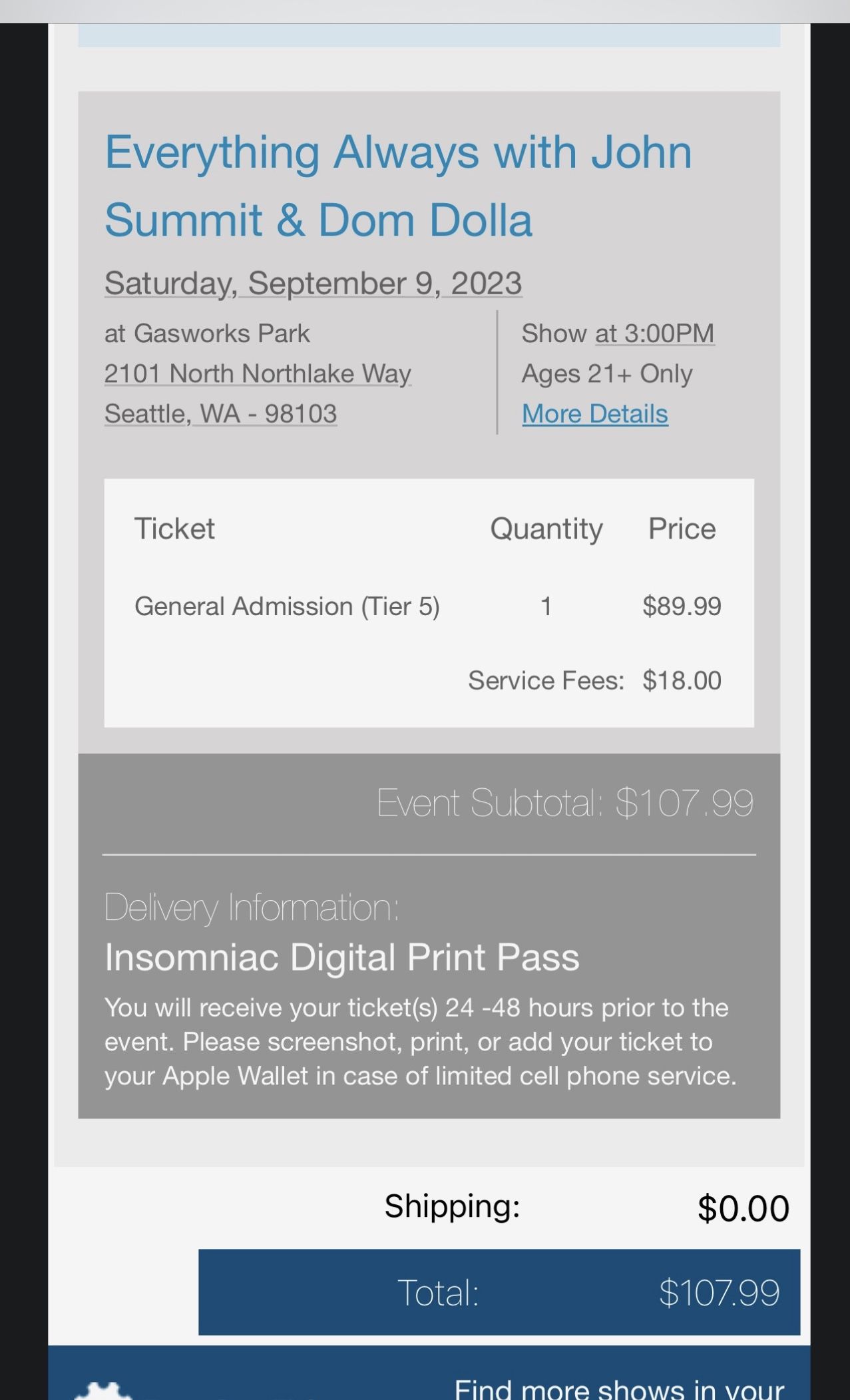 John Summit X Dom Dolla Gas Work Tickets