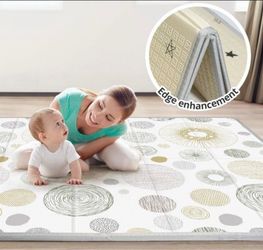 Foldable Baby Play Mat, PIGLOG 50X50 Waterproof Playpen Mat for Babies and Toddlers Kids, Safe Foam Playmat for Tummy Time, Reversible Playmats