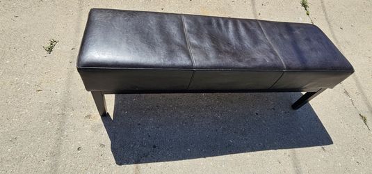 Black leather bench