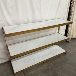 Gold Iron/White Marble Console Table