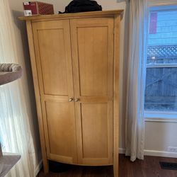 Large Wood Armoire Cabinet Wardrobe 