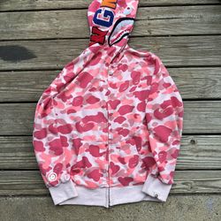 Pink Bape Full Zip Hoodie