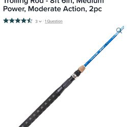 Eagle Claw Featherlight Pro Trolling Rod - 8ft 6in, Medium Power, Moderate Action, 2pc Brand New 