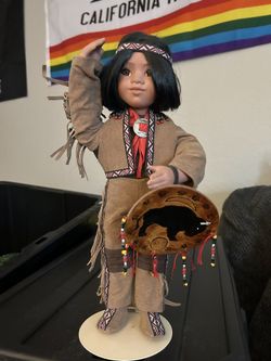 Porcelain Native American Doll