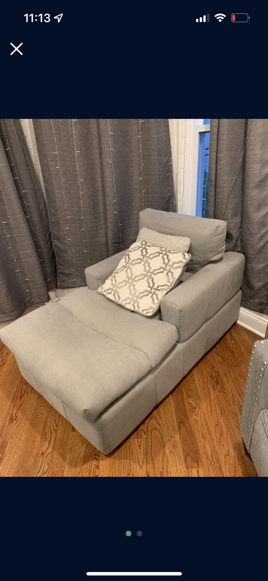 Grey Lounge Couch Chaise
