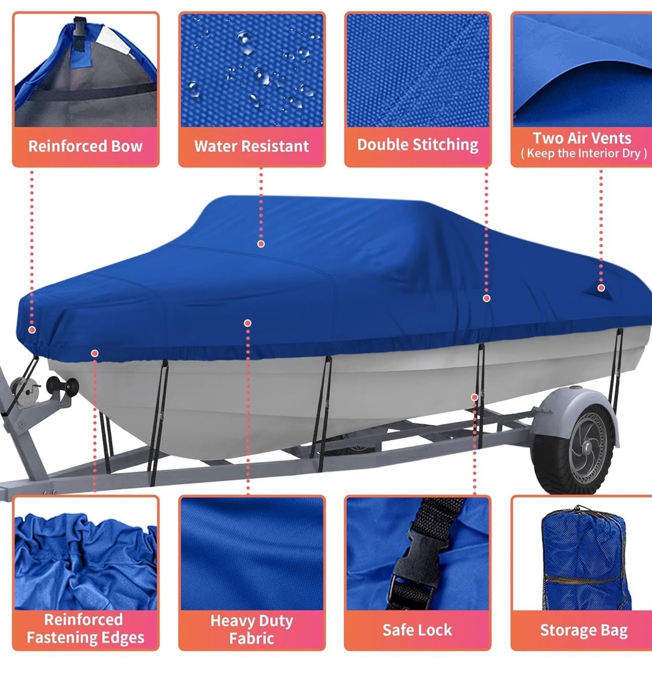 RVMATE 20-22ft Boat, 20’-22’, Beam Width:106”,