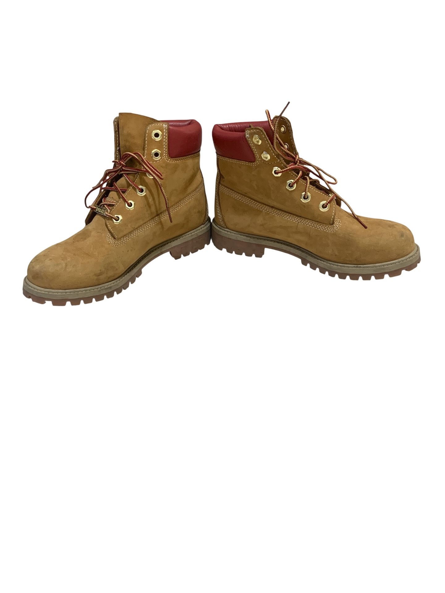 Timberland Tan 6-Inch Premium Waterproof Red Padded High Top Collar Men's Boots