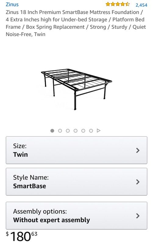 Zinus 18 Inch Premium Smartbase Mattress Foundation 4 Extra Inches Zinus 18 Inch Premium Smartbase Mattress Foundation 4 Extra Inches High For Under Bed Storage Platform Frame Box Spring Replacement Stron