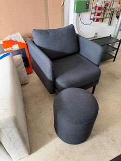 West Elm Auburn Chair and Ottoman