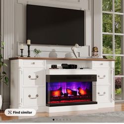 85” TV Stand With Fireplace 