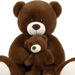 MaoGouLan Mom and Baby Giant Teddy Bear 39inch Soft Stuffed Animal Large, Brown