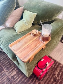 Wooden Sofa Arm Clip-On Tray Table